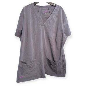 Lynx Gray Scrub Top‎ Size Large
